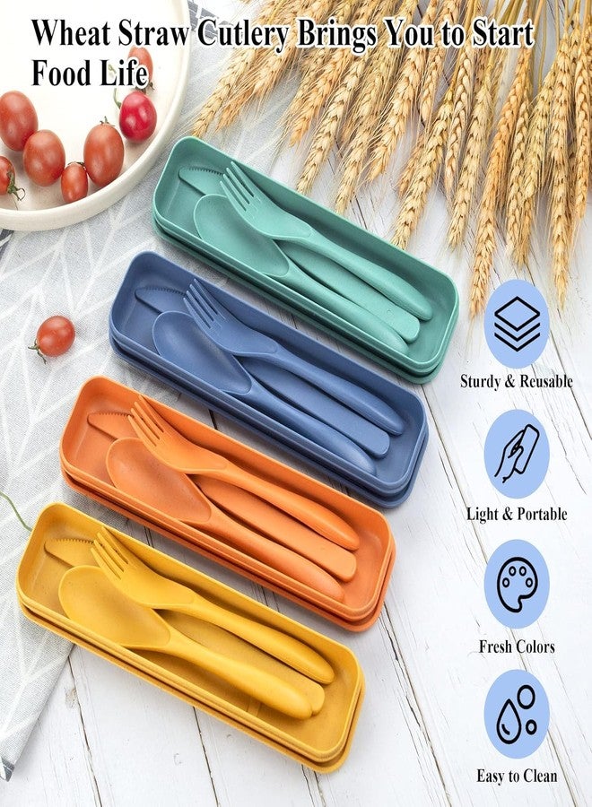 KINJAL MAX 1 Sets (4 PCS) Reusable Utensils Set with Case, Travel Utensils with Case,Reusable Utensils for Lunch Box Accessories for Adults,Portable Cutlery Lunch Utensils Set | Multicolor - Image 2