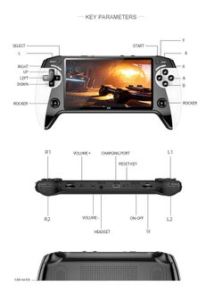 Black Hawk BLACK HAWK X9 Handheld Gaming Console 1500mah 5.5 Inch HD Screen Portable Retro Video Game  - Image 5