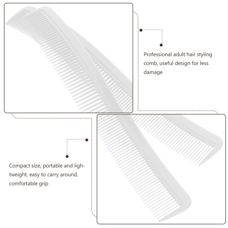 S Shaped Double Sided Haircut Comb White Tight Tooth Professional Wet Hair Styling - Image 4