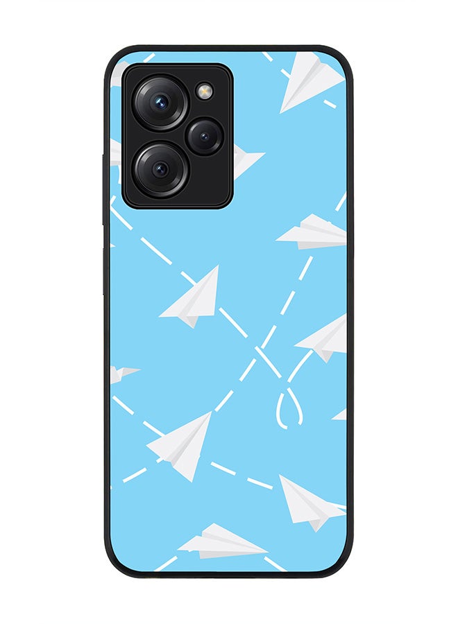 Stylizedd Rugged Black edge case for Poco X5 Pro Slim fit Soft Case Flexible Rubber Edges Anti Drop TPU Gel Thin Cover - Paper Planes - Image 1