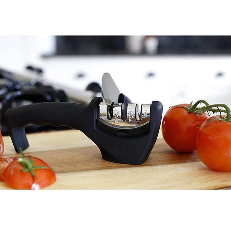 Japti Portable Manual Multifunctional Knife Sharpener Tool with Removable Head Grinder for Fine Grinding Coarse Grinding Ceramic Grinding for Kitchen Home 1 pcMulti 3 in 1 Knife Sharpening Tool - Image 4