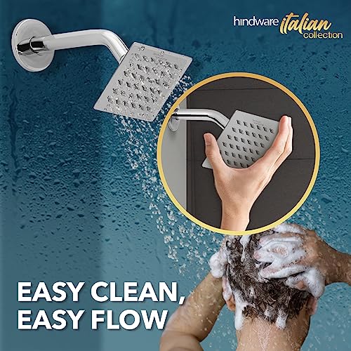 Hindware Stainless Steel 100 mm Ultra Thin Overhead Shower | Wall Mounted | Chrome Finish | Detachable Spray Nozzles | Silicon Nozzles | Sustains High Water Pressure - Image 4