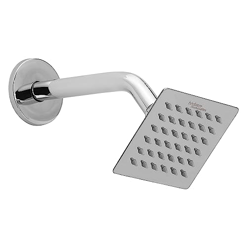 Hindware Stainless Steel 100 mm Ultra Thin Overhead Shower | Wall Mounted | Chrome Finish | Detachable Spray Nozzles | Silicon Nozzles | Sustains High Water Pressure - Image 1