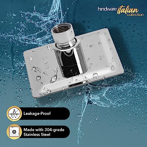 Hindware Stainless Steel 100 mm Ultra Thin Overhead Shower | Wall Mounted | Chrome Finish | Detachable Spray Nozzles | Silicon Nozzles | Sustains High Water Pressure - Image 3