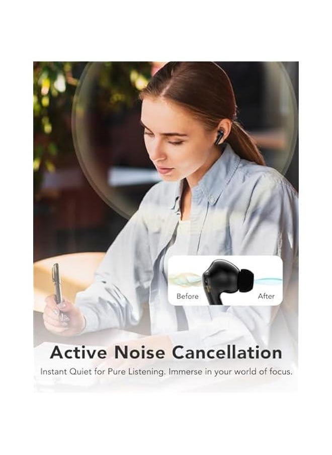 Generic - Bluetooth Earphones Active Noise Cancelling True Wireless Earbuds Bluetooth 5.4 in-Ear Headphones, Immersive Sound, Light-Weight TWS Earphone for Sports, Compatible with iPhone Android Phone, Black - Image 1
