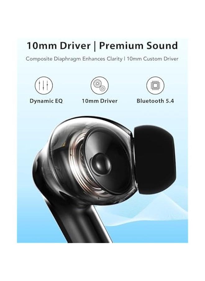 Generic - Bluetooth Earphones Active Noise Cancelling True Wireless Earbuds Bluetooth 5.4 in-Ear Headphones, Immersive Sound, Light-Weight TWS Earphone for Sports, Compatible with iPhone Android Phone, Black - Image 1