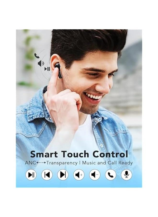 Generic - Bluetooth Earphones Active Noise Cancelling True Wireless Earbuds Bluetooth 5.4 in-Ear Headphones, Immersive Sound, Light-Weight TWS Earphone for Sports, Compatible with iPhone Android Phone, Black - Image 1