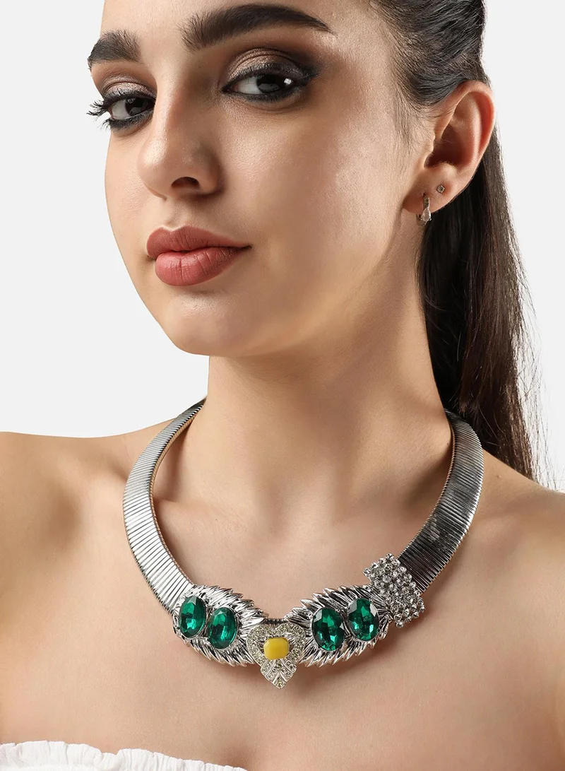 SOHI Designer Statement Stone Artificial Necklace Jewellery