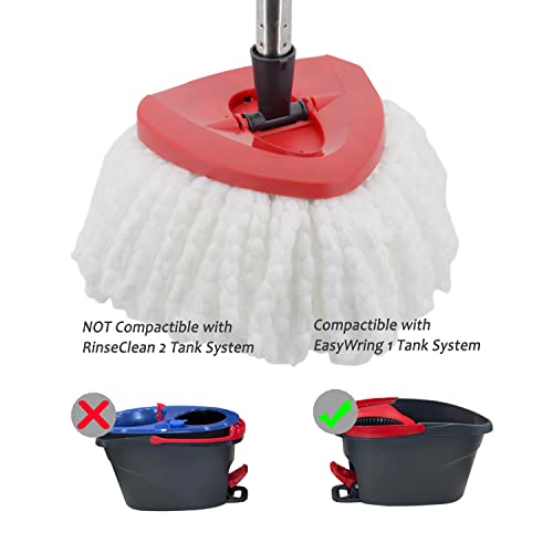 FAMEBIRD 4 Pack Spin Mop Replacement Heads Microfiber Mop Refills Replace Heads Safe for All Hard-surfaced Floors Includes 2 Extra Microfiber Cleaning Cloths - Image 2