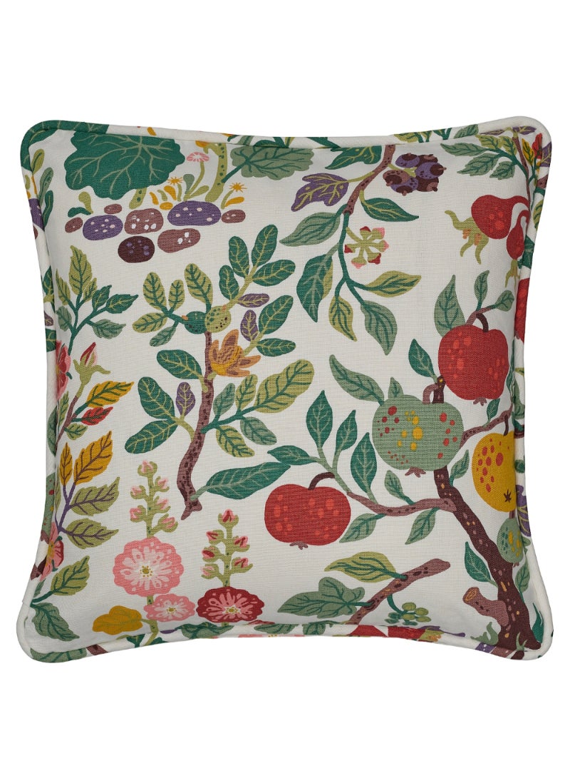 Cushion Cover White Multicolour/Floral Pattern 50X50 Cm - Image 1