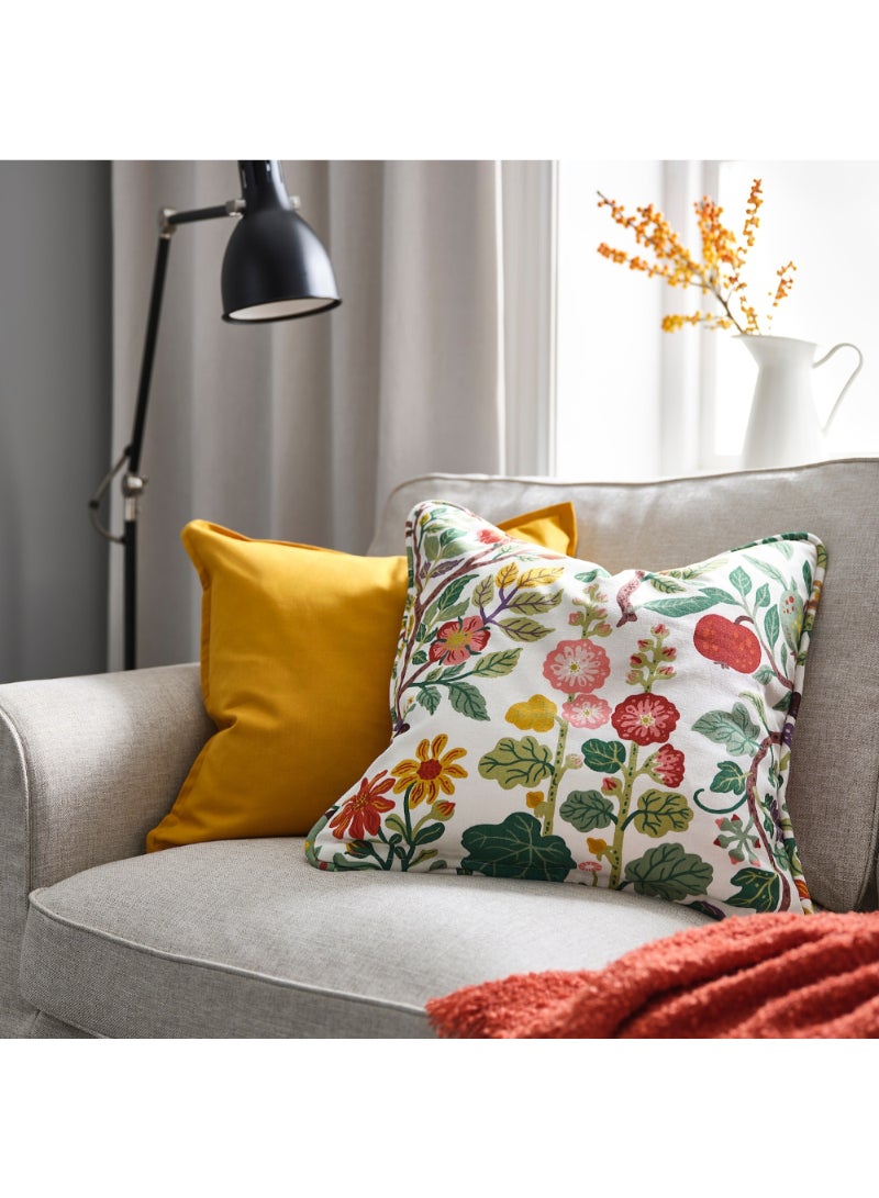 Cushion Cover White Multicolour/Floral Pattern 50X50 Cm - Image 2