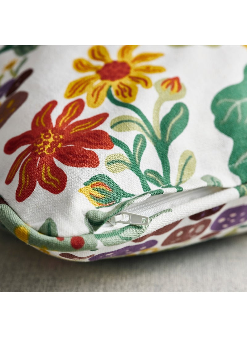 Cushion Cover White Multicolour/Floral Pattern 50X50 Cm - Image 3