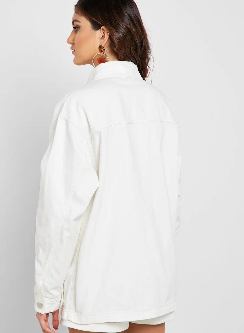 TOPSHOP Roll Sleeve Denim Jacket