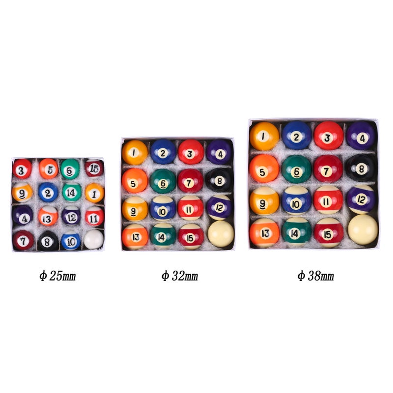 25MM / 32MM / 38MM Children Billiards Table Balls Set Resin Small Pool Cue Balls Full Set - Image 2
