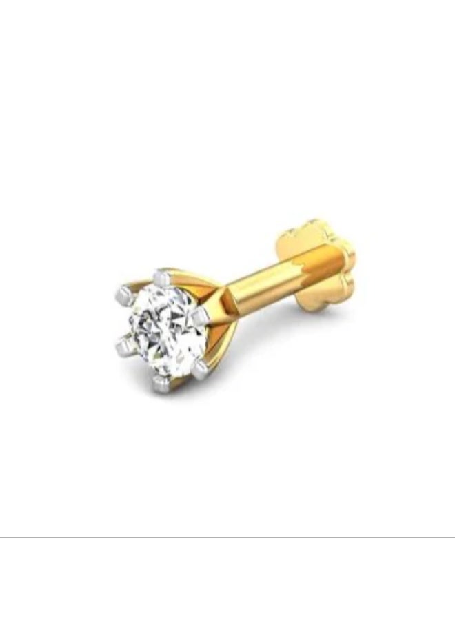 DIAMOND NOSE PIN | 18K GOLD | NATURAL DIAMOND | CERTIFICATE OF AUTHENTICITY | 0.05 CARAT - Image 1