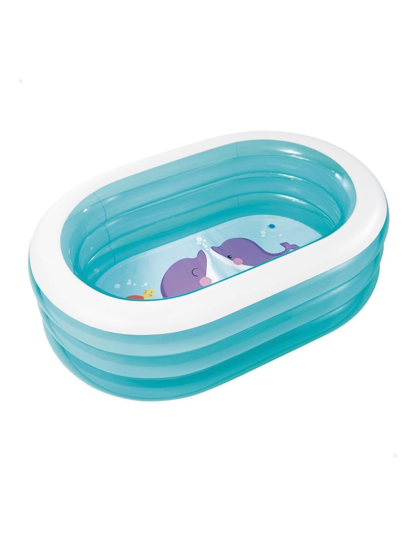INTEX Lovely Dolphin Oval Inflatable Swimming Pool for Kids Size 163x107x46cm - Image 1