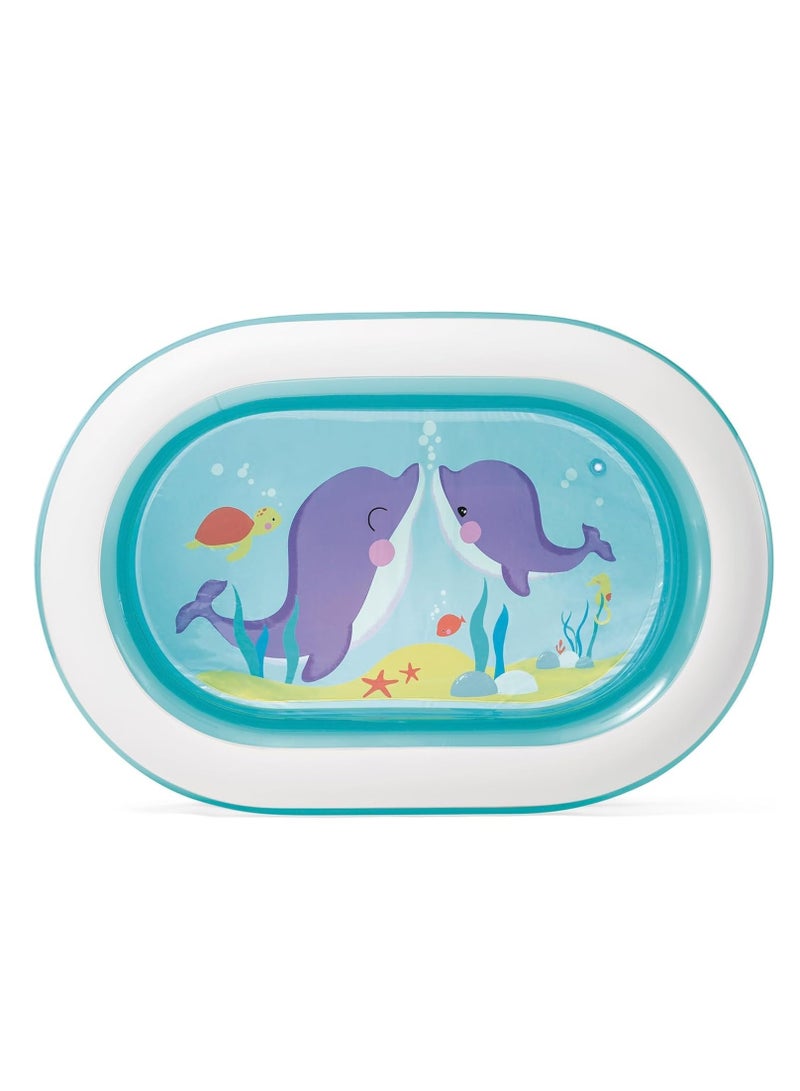 INTEX Lovely Dolphin Oval Inflatable Swimming Pool for Kids Size 163x107x46cm - Image 2