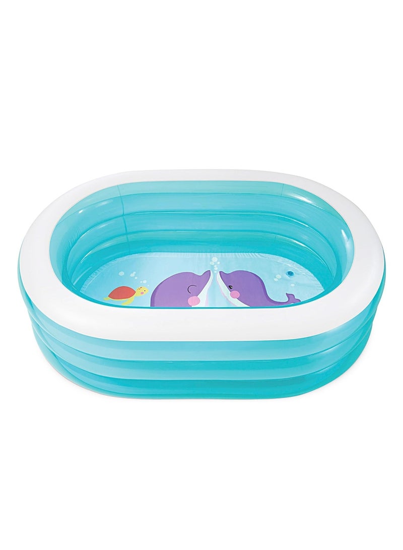 INTEX Lovely Dolphin Oval Inflatable Swimming Pool for Kids Size 163x107x46cm - Image 3