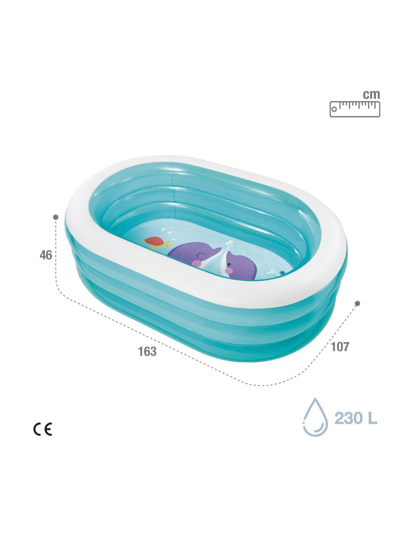 INTEX Lovely Dolphin Oval Inflatable Swimming Pool for Kids Size 163x107x46cm - Image 4