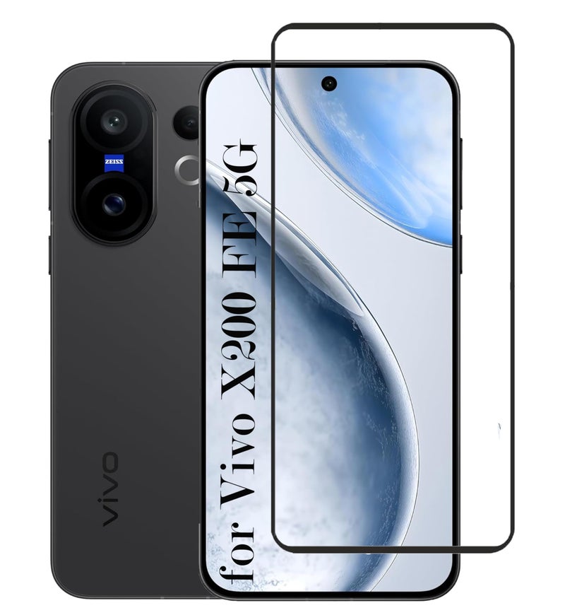 FabeKee Tempered Glass Screen Protector For VIVO X200 FE 5G Black Cellphone With Edge To Edge Coverage And Easy Installation Kit - Image 1