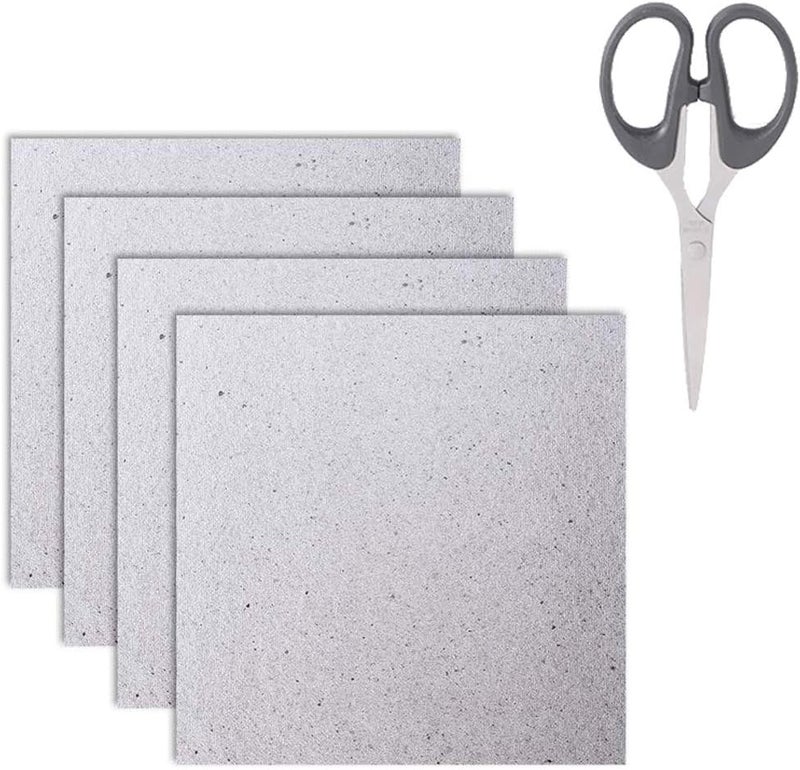 ASNOMY 4 Pieces Waveguide Cover Mica Plates Sheets Microwave Oven Repairing Part 13 x 13 cm with Scissor for Use Universal Microwave Oven - Image 1