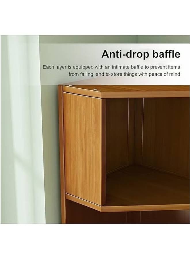 إن كي أكس خزانة كتب زاوية بأربعة طوابق، مناسبة لغرفة المعيشة، المنزل، والمكتب - Image 4