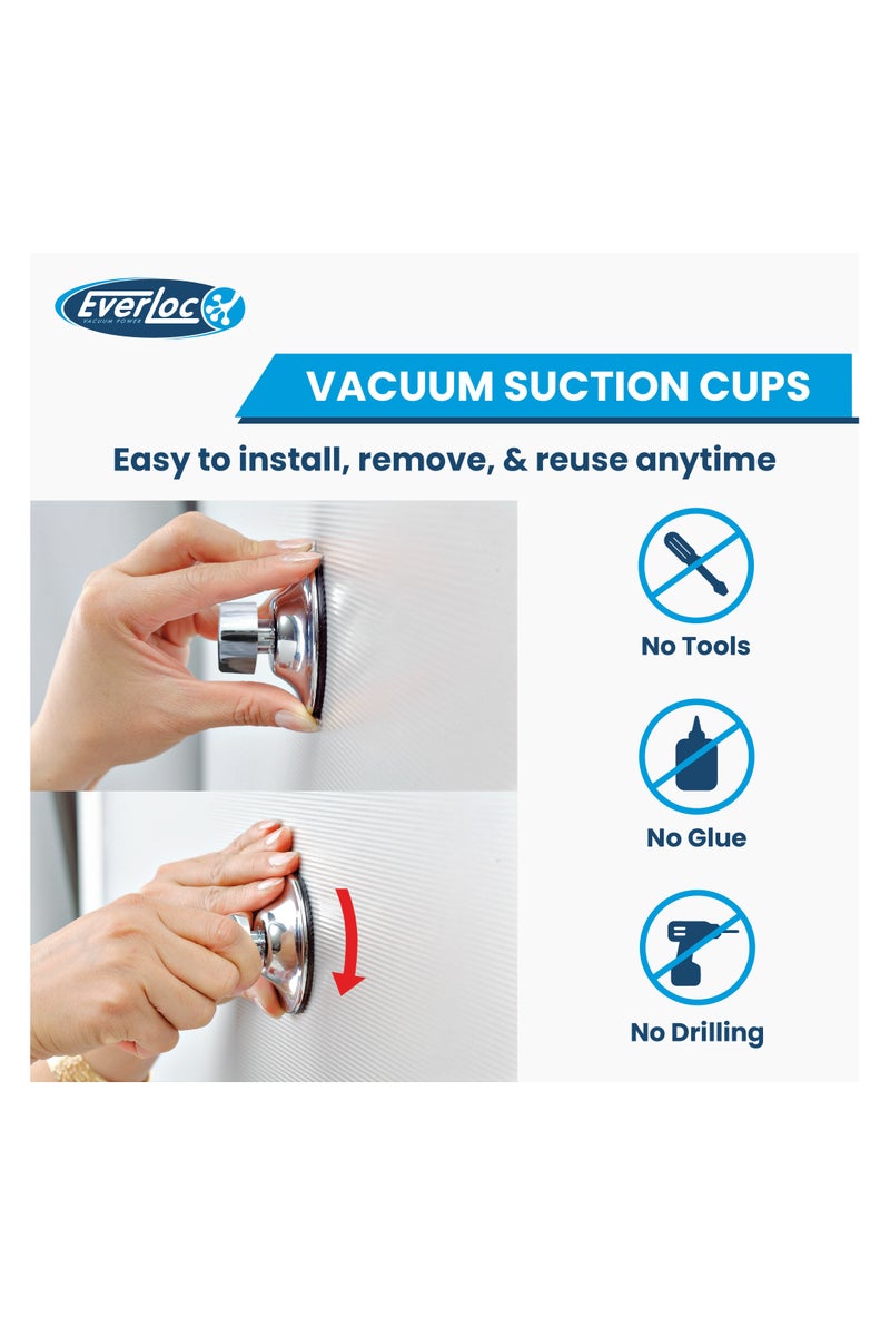 EVERLOC Everloc Towel Rail 5 Hooks, No Drilling, No Screws, No Glue, No Adhesive, Vacuum Suction Wall Mounted Chrome, Towel Napkin Holder, Bath Towel Rod Hanger for Bathroom Kitchen, Easy Install, EVL-10265  - Image 5