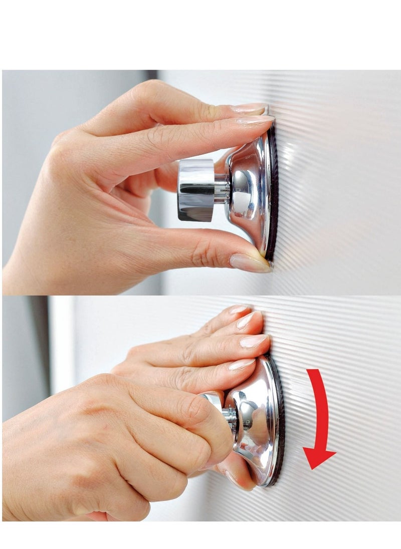 EVERLOC - Everloc Towel Rail 5 Hooks, No Drilling, No Screws, No Glue, No Adhesive, Vacuum Suction Wall Mounted Chrome, Towel Napkin Holder, Bath Towel Rod Hanger for Bathroom Kitchen, Easy Install, EVL-10265 - Image 1