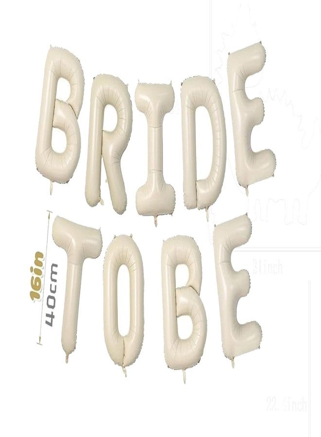OHLIGEI Cream White Sand Bride To Be Bridal Shower Letter Balloons Banner with Diamond Ring Foil Balloon for Engagement Wedding Photo Booth Hen Room Party Decorations - Image 4