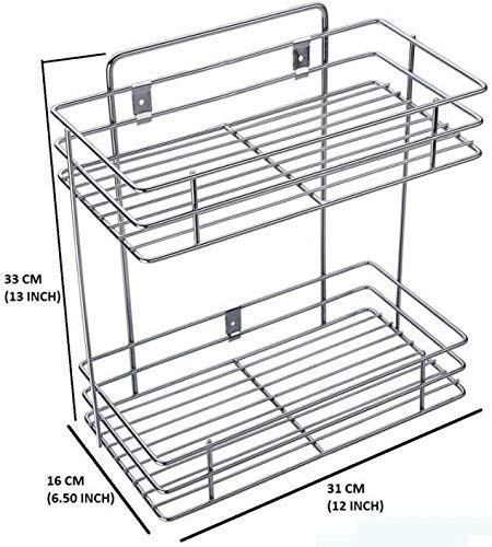 ACHARAJ Stainless Steel Detergent Holder Multipurpose Wall Mount Rack for Bathroom and Kitchen Silver - Image 3
