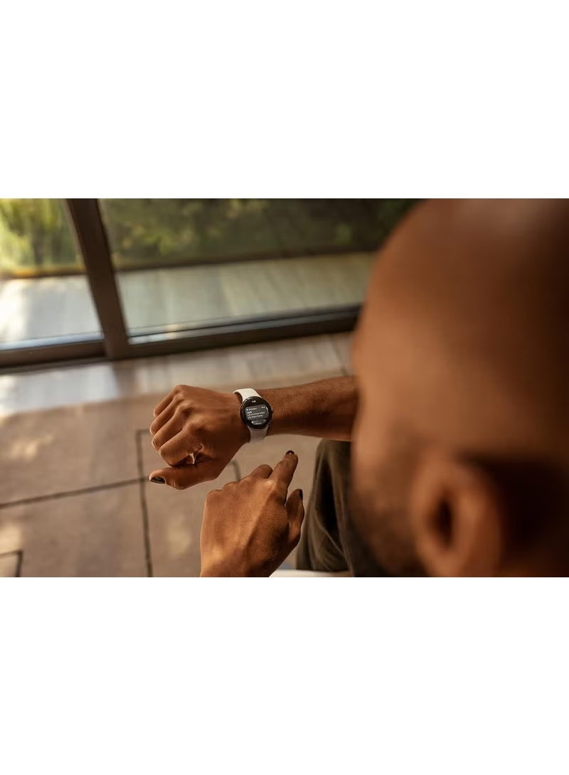LTEET Google Pixel LTE Watch, Polished Silver Stainless Steel Case, Active Band in Chalk,, 41mm - Image 2