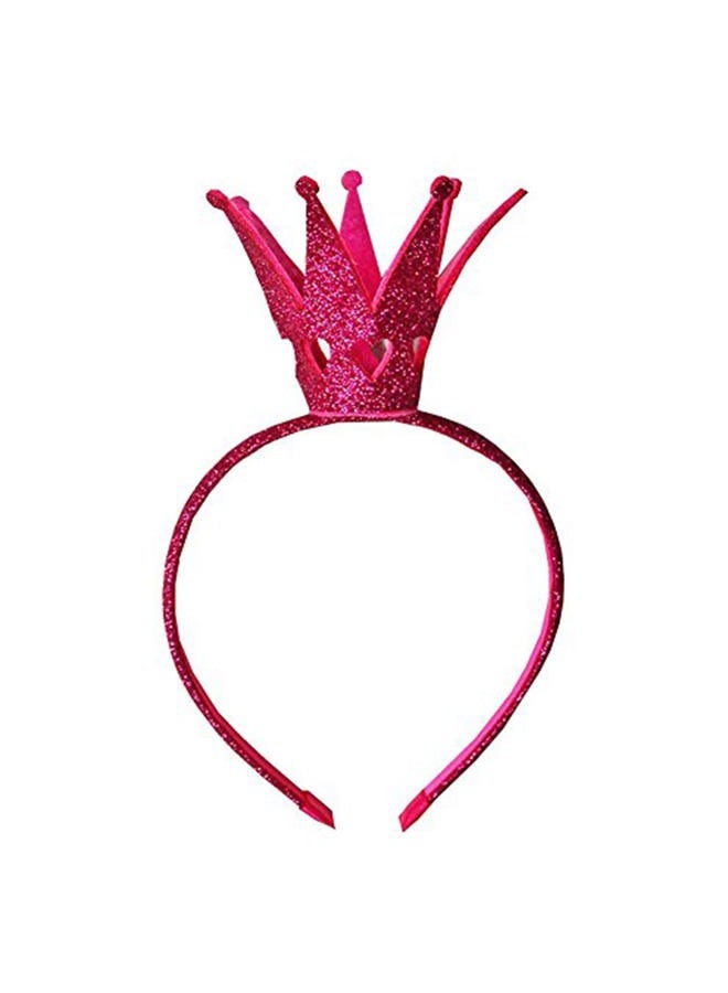Ever Fairy Girls Shiny Crown Hairband Princess Girl Crown Headband Wedding (Pink) - Image 1