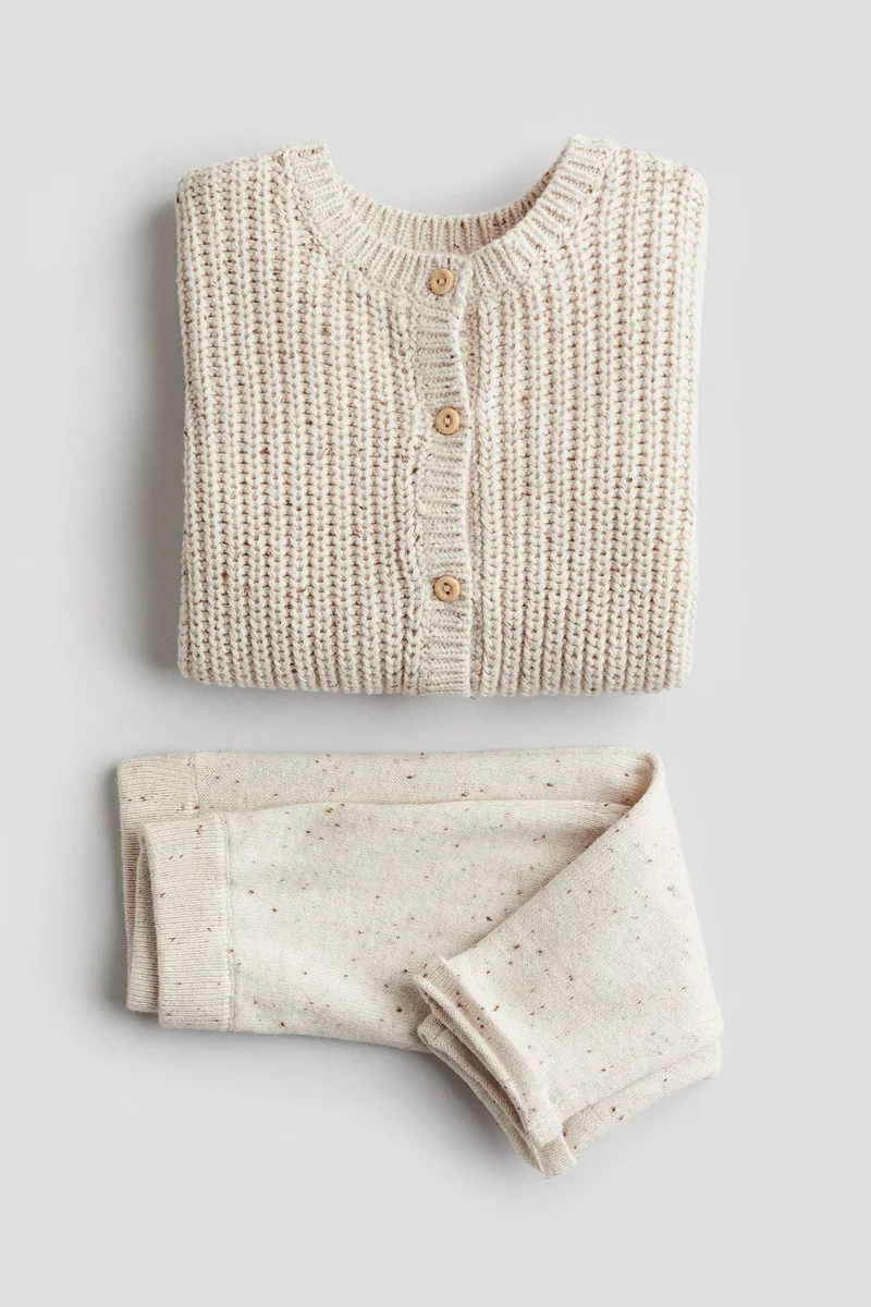 اتش اند ام 2-piece cotton-knit set