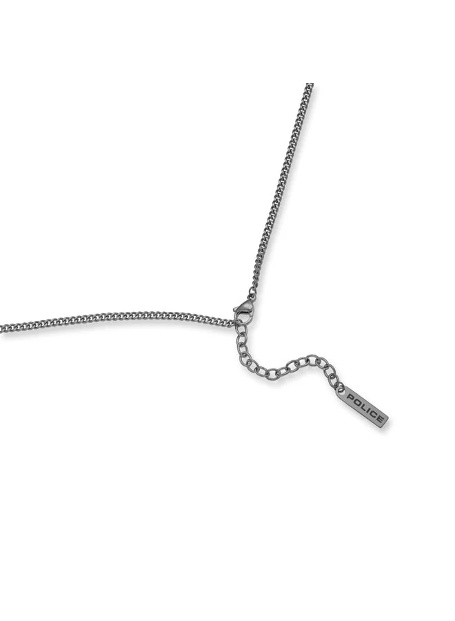 بوليس Taper GreyMetal Necklace  Sleek Chain with StudEmbedded Tag and Signature
