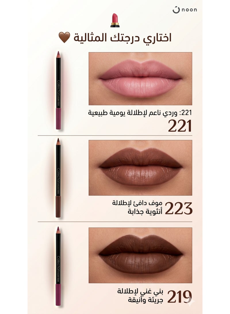 فوف مجموعة  تحديد الشفاه الفاخر Collection Pro Lip Liner بدرجات طبيعية مخملية لتحديد، تكبير وتثبيت لون الشفاه بثبات طويل بدون تلطخ - Image 4