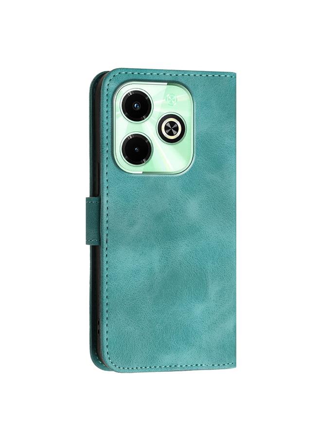 Zaboon Case For Infinix Smart 8 Pro 4G Grid Butterfly Embossed Pattern Leather Phone Case with Lanyard - Image 3