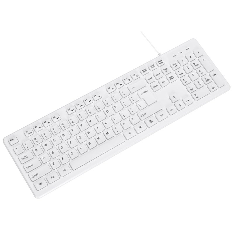 M MC Saite MCSaite Wired White USB 104 Keys Computer Keyboard with Stands,Waterproof - US Layout Compatible for Windows, PC, Laptop - Image 3