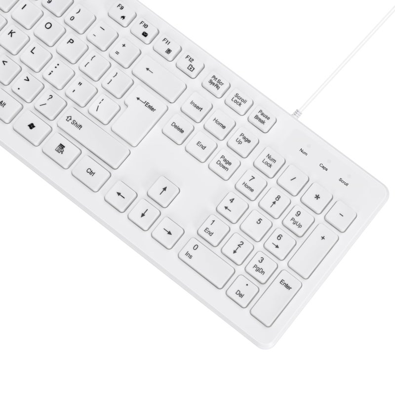 M MC Saite MCSaite Wired White USB 104 Keys Computer Keyboard with Stands,Waterproof - US Layout Compatible for Windows, PC, Laptop - Image 4