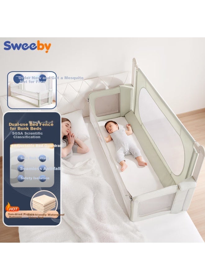 Sweeby Baby Bedside Crib Portable Newborn Foldable Multifunctional Bedside Bed Blue Mountain Green - Image 1
