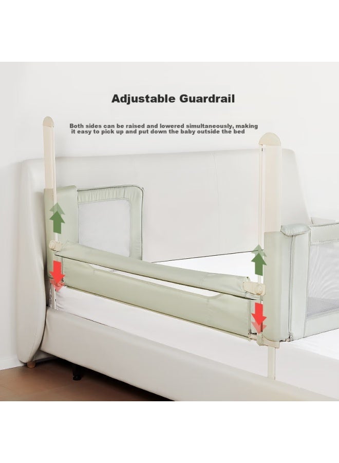 Sweeby Baby Bedside Crib Portable Newborn Foldable Multifunctional Bedside Bed Blue Mountain Green - Image 4