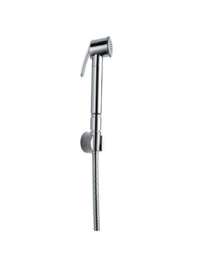 Jaquar Polyvinyl Chloride Chrome Hand Shower (Health Faucet) With 8Mm Dia 1.2 Meter Long Flexible Tube And Wall Hook, Silver - Image 1