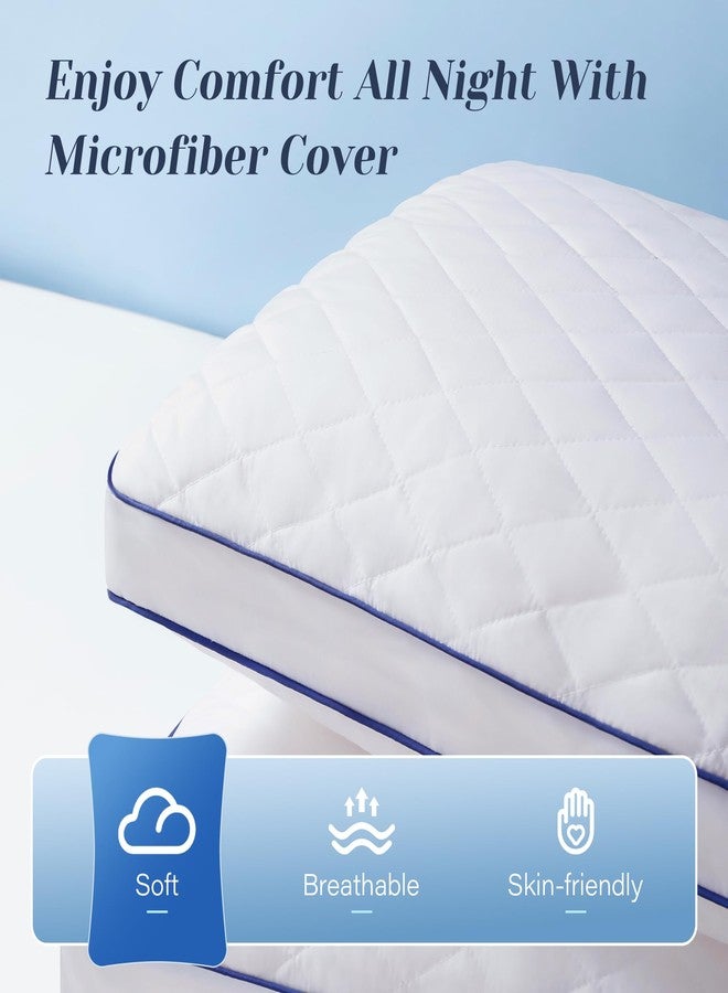 Mosluna Shredded Memory Foam Pillows Queen Size Set of 2, Hotel Collection Bed Pillows for Sleeping, Medium Firm Pillow 2 Pack with Gusseted(20"x30") - Image 5