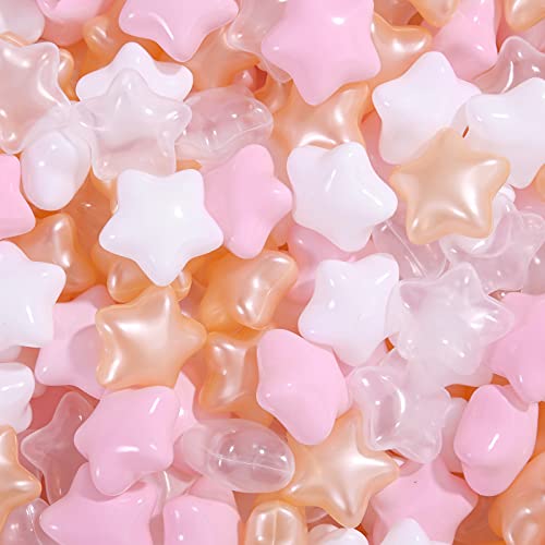 STARBOLO Star Ball Pit Balls for Toddlers 100pcs Stars 255Inch Phthalate Free BPA Free NonToxic Crush Proof Play Balls for Play Tent Pool Playhouse Playpen Party Decoration - Image 1