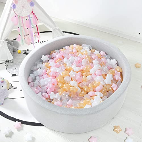 STARBOLO Star Ball Pit Balls for Toddlers 100pcs Stars 255Inch Phthalate Free BPA Free NonToxic Crush Proof Play Balls for Play Tent Pool Playhouse Playpen Party Decoration - Image 5