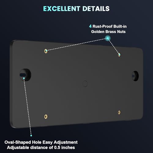 Podestaa Rear License Plate Bracket Holder for Audi 2014-2024 A3 A4 A5 A6 A7 A8 Quattro Sportback Allroad S3 S4 S5 S6 S7 S8 RS3 RS4 RS5 RS6 RS7 Series License Plate Bumper Car Tag Frame Mounting Kit - Image 3