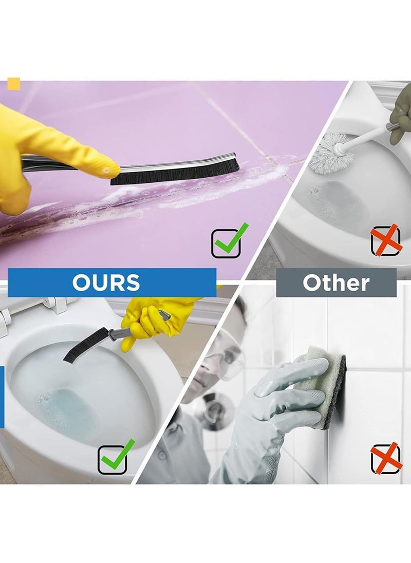 Prostuff.in Prostuff.in® 2 Pcs Multifunctional Long Soft Handle Hard Bristle Gap Cleaning Brush Clean The Dead Corners of Toilet Bathroom Kitchen Window Slots, Multi-Purpose Deep Cleaning Brush Supplies  - Image 3