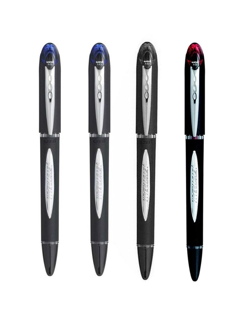 Uniball 4-Piece Jetstream Roller Pen 1.0mm Tip Multicolour - Image 1