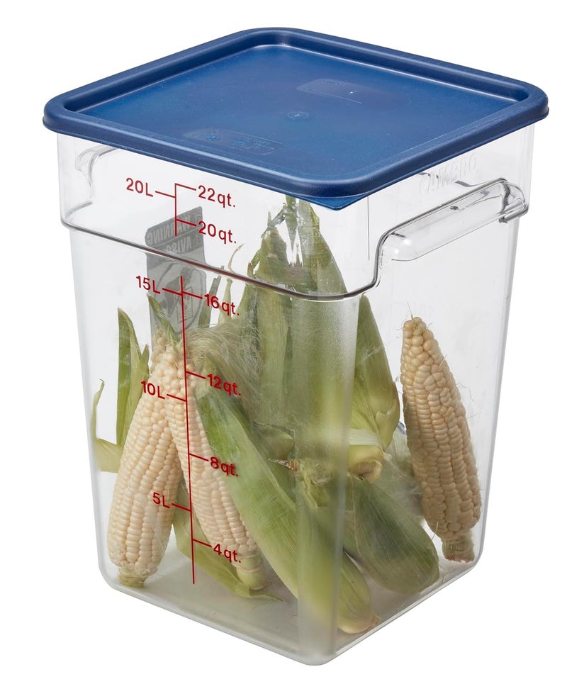 Cambro غطاء أزرق – غطاء لحاويات تخزين الطعام الكلاسيكية بسعة 12 و 18 و 22 QT مربع - Image 4