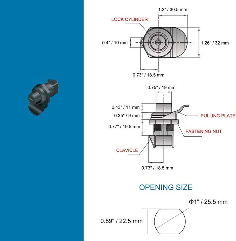 HOWDIA 2Pcs Push Button Lock Glove Box Latch Replacement, Glove Compartment Latch Golf Cart Lock Accessories for Truck Tool Box Marine Use, Press The Switch - Image 3