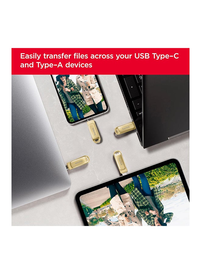 sandisk 128GB Ultra Dual Drive Luxe USB Type-A and Type-C  USB 2.0 Read Speed Up to 400MB/s - SDDDC4-128G-G46GD - Image 2